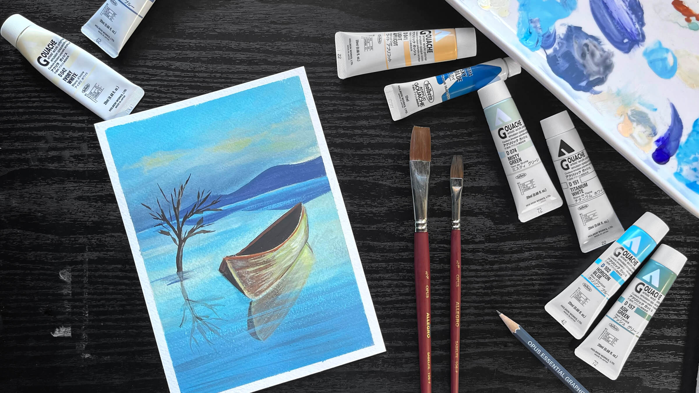 How to use DRIED GOUACHE in a portable palette - tips and advice + DEMO 