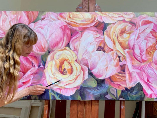 Peonies, Roses and Feather, Diane Williams
