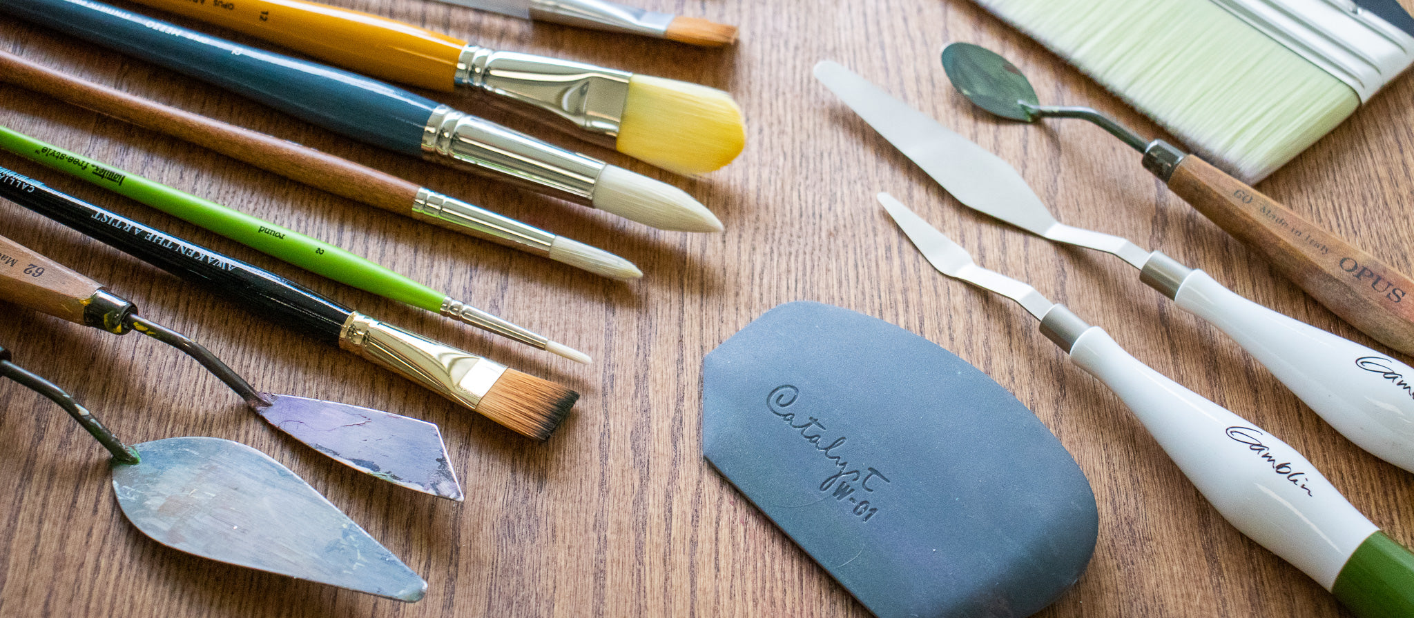 Creative Hobbies 1 7/8 Hake Blender Brush for Watercolor, Wash, Ceramic & Pottery Painting