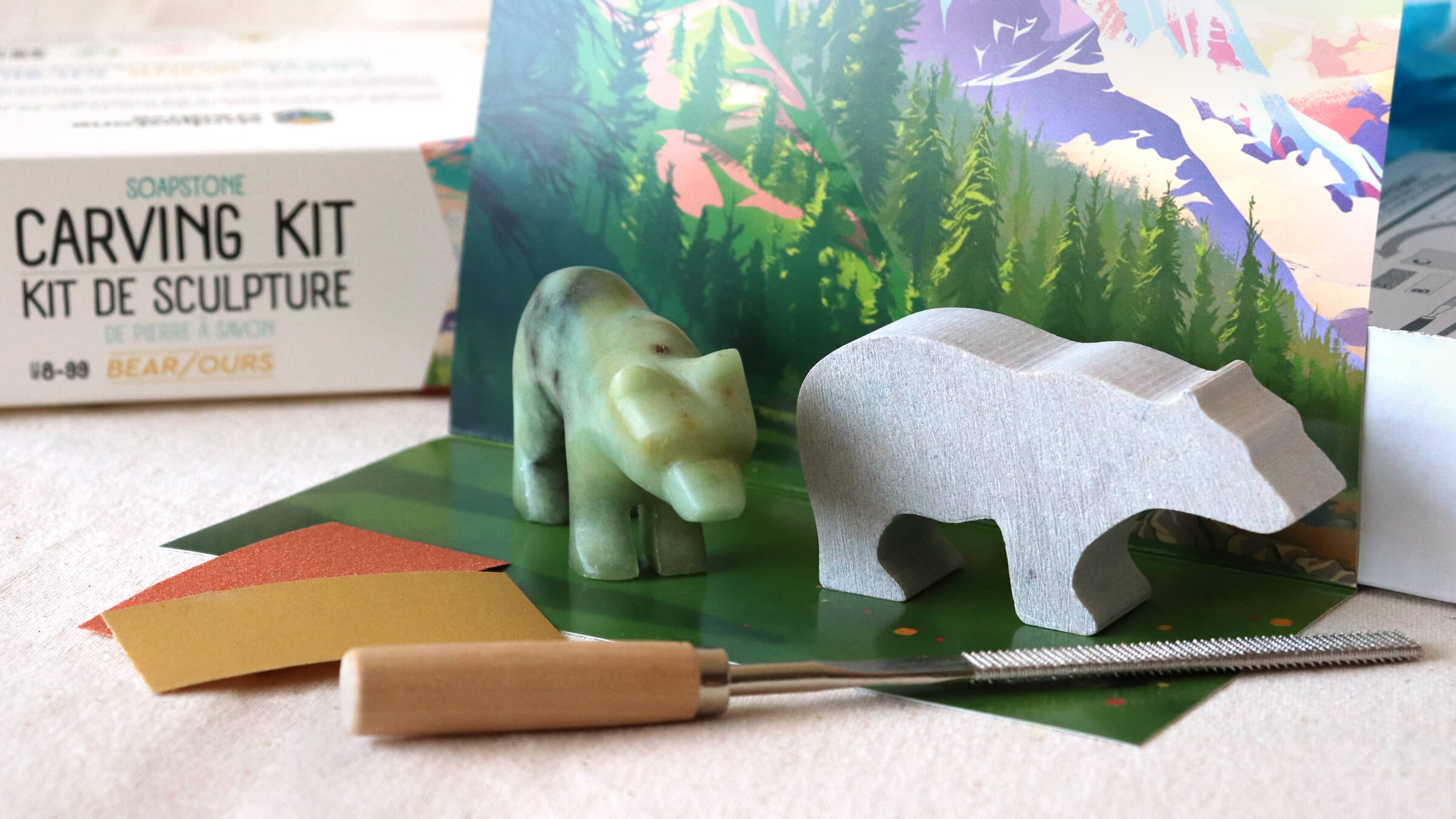 Bear Small Soapstone Carving Kit