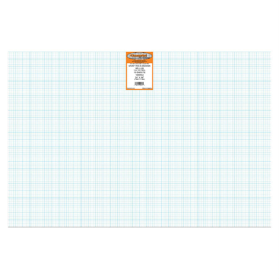 Clearprint Gridded 4 x 4 Drafting & Design Vellum - Sheet 24" x 36" 16lb