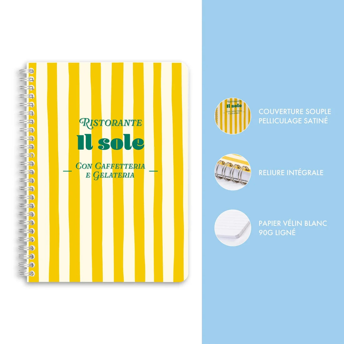 Clairefontaine Dolce Amore Assorted Spiralbound Notebooks 14.8x21cm