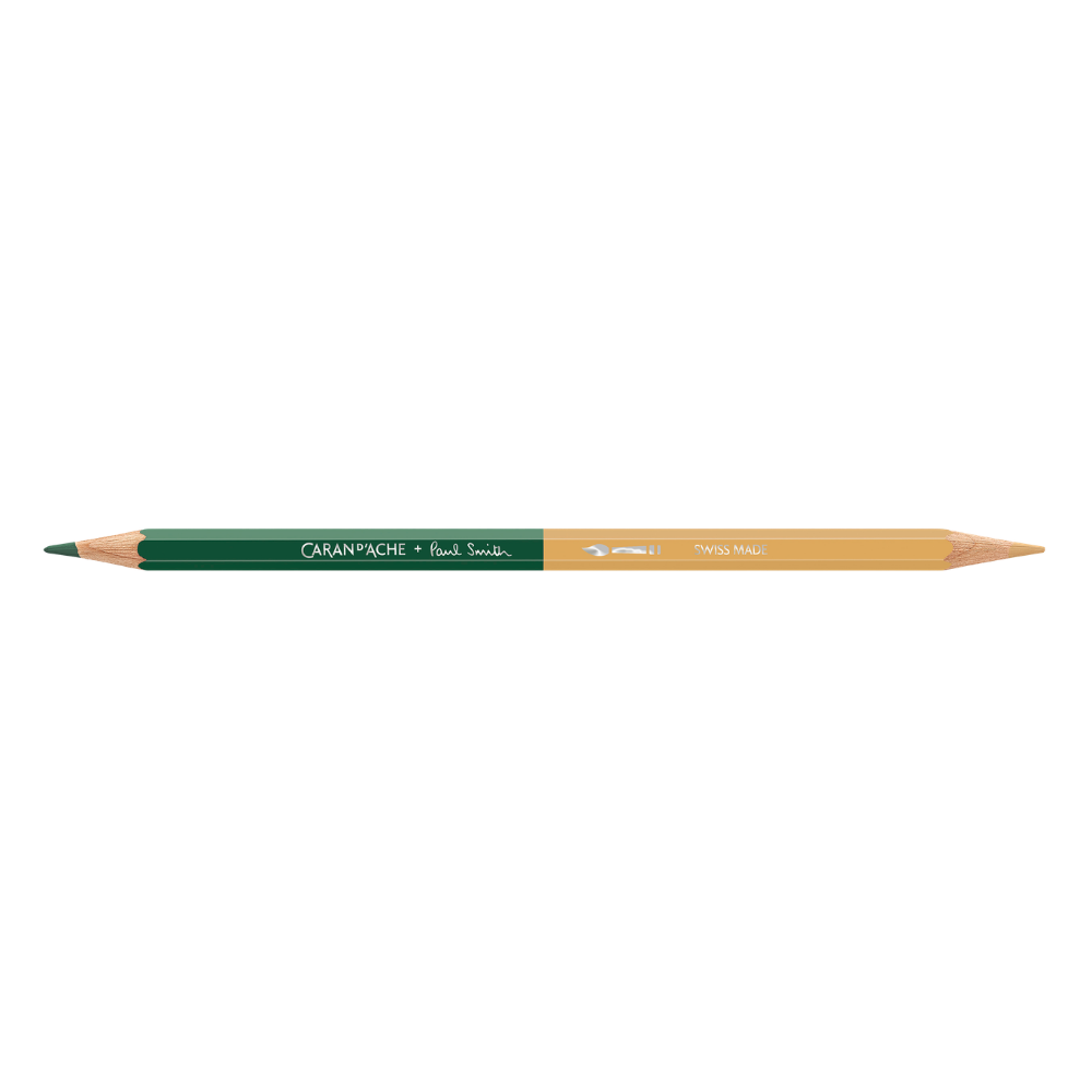 Caran d'Ache Paul Smith Crayon Bicolore Set de 12 (24 Couleurs) avec Pinceau - Édition Limitée
