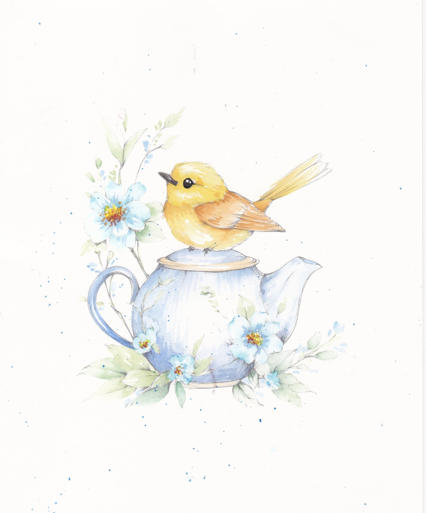 Charming Bird & Teapot with Willow Wolfe