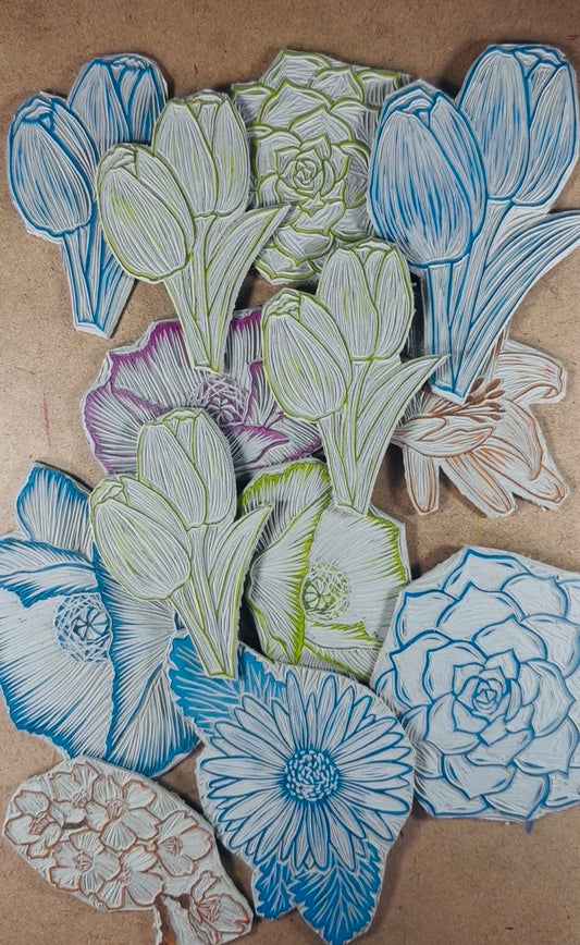 Create Stunning Florals with Pébéo Lino Block Printing!