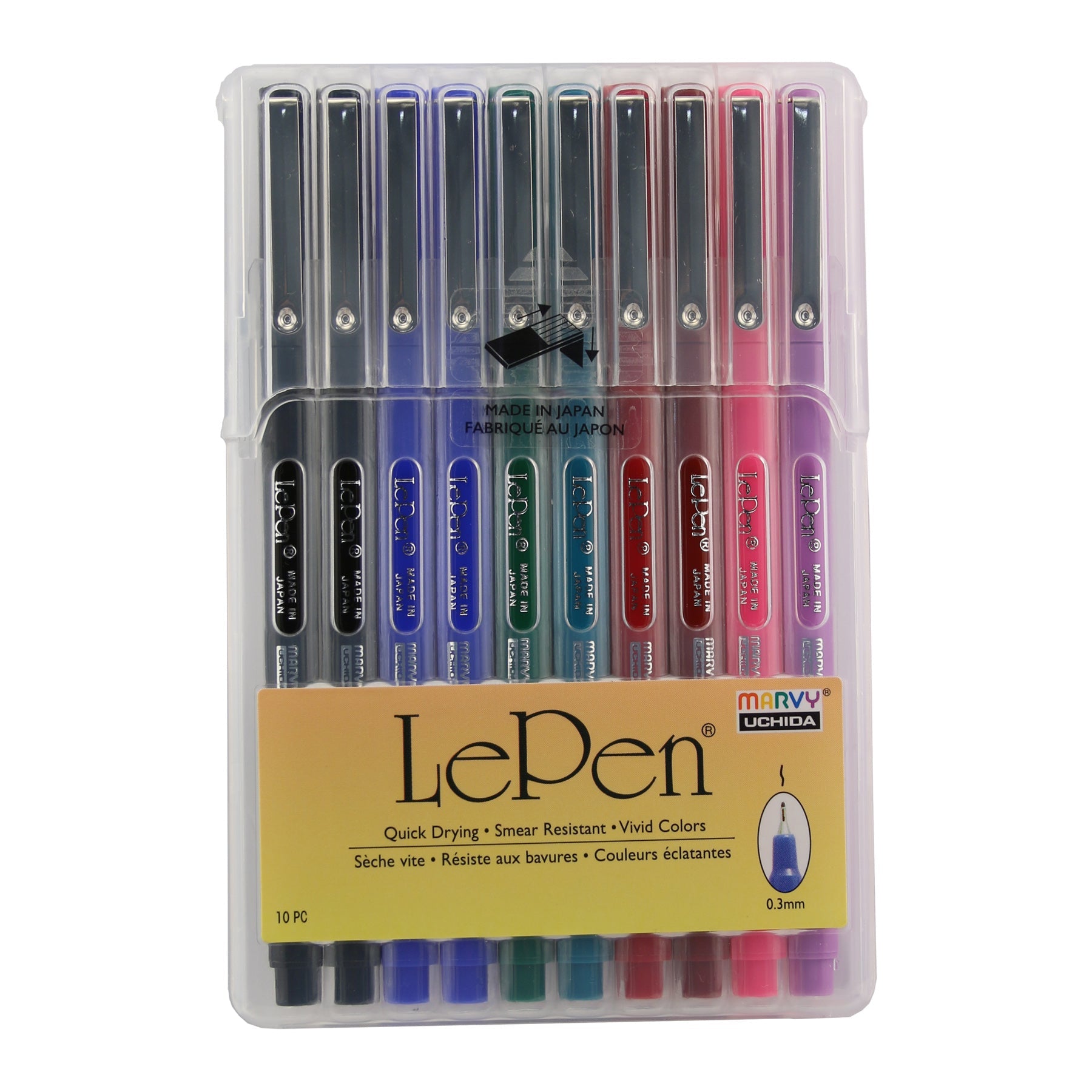 Le Pens Multicolor Set - 0.3mm Fine Point Pens - Smudge Proof Ink - 30  Count - Basic, Neon and Pastel Colors