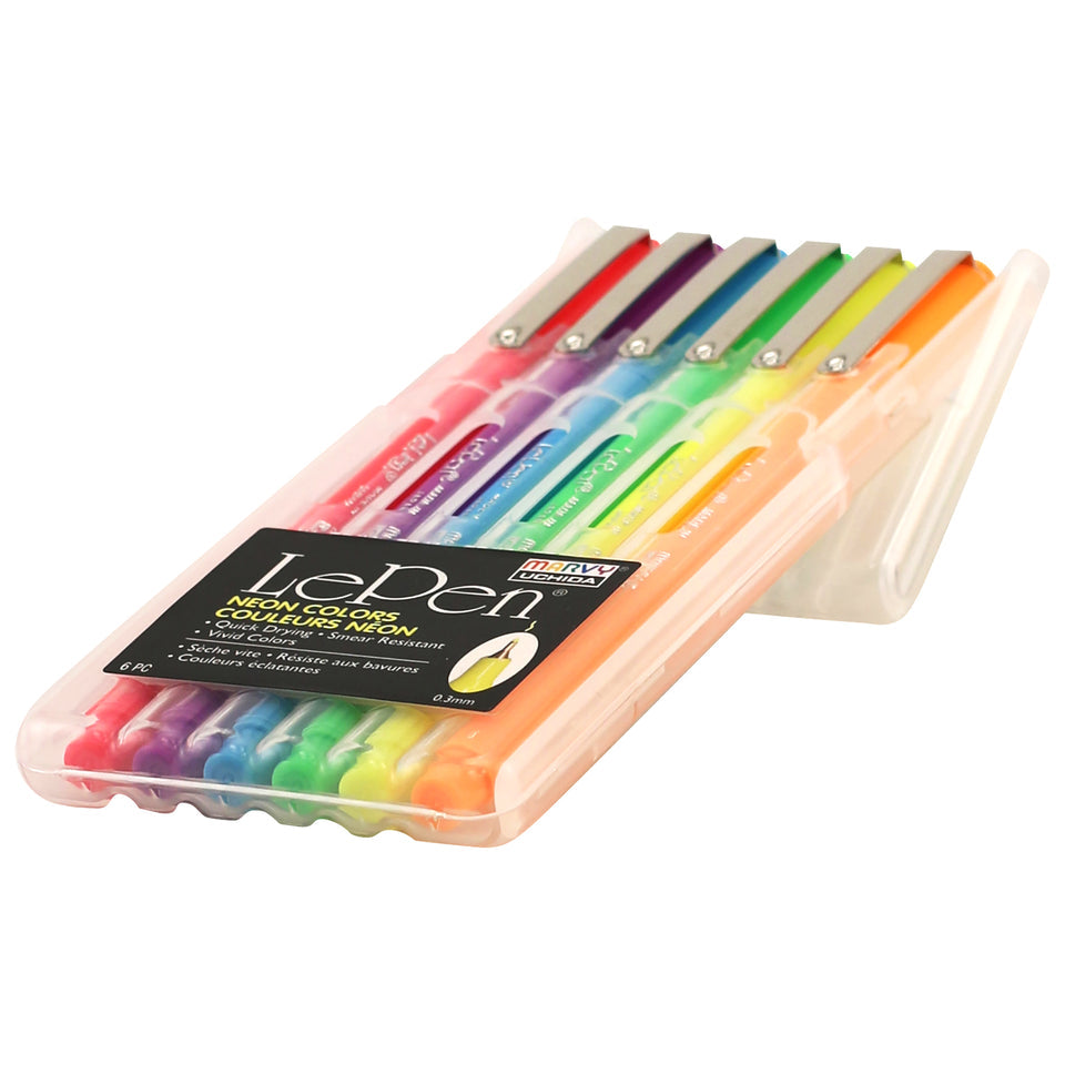 Marvy Uchida Le Pen 0.3mm Neon Set of 6