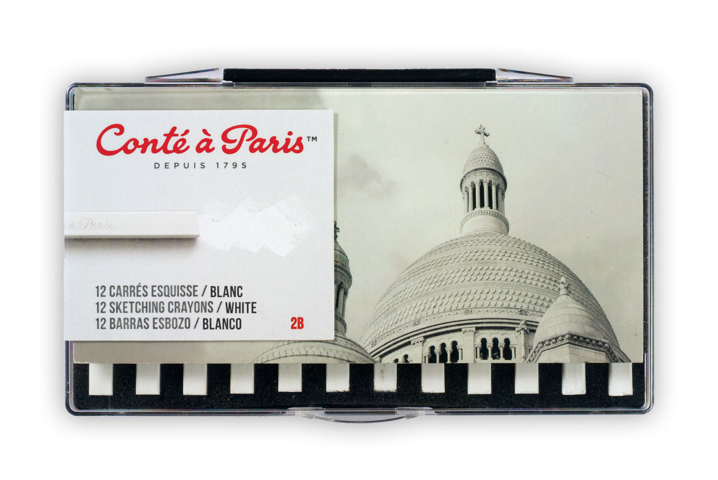 Conté à Paris - Sketching Pastel Carré Set of 12 - White 2B