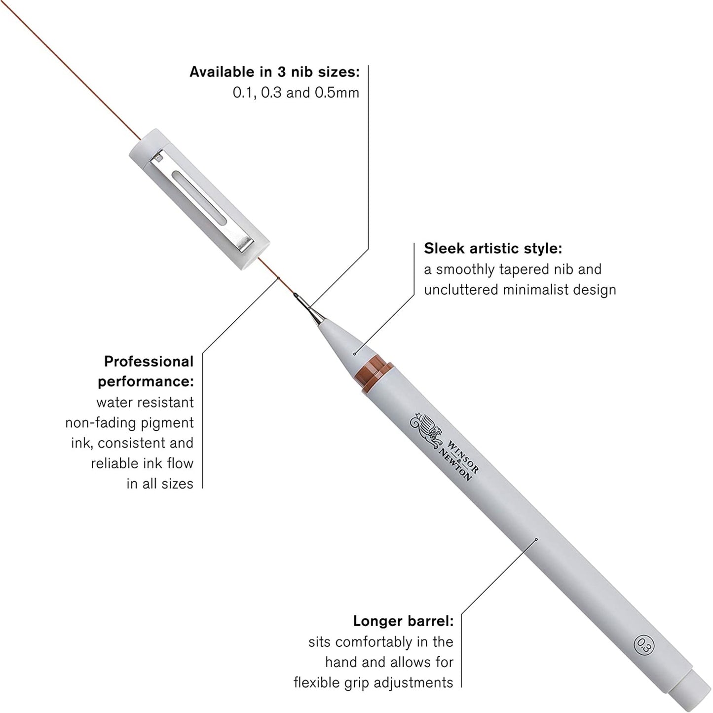 Winsor & Newton Fineliner Pens - Sepia