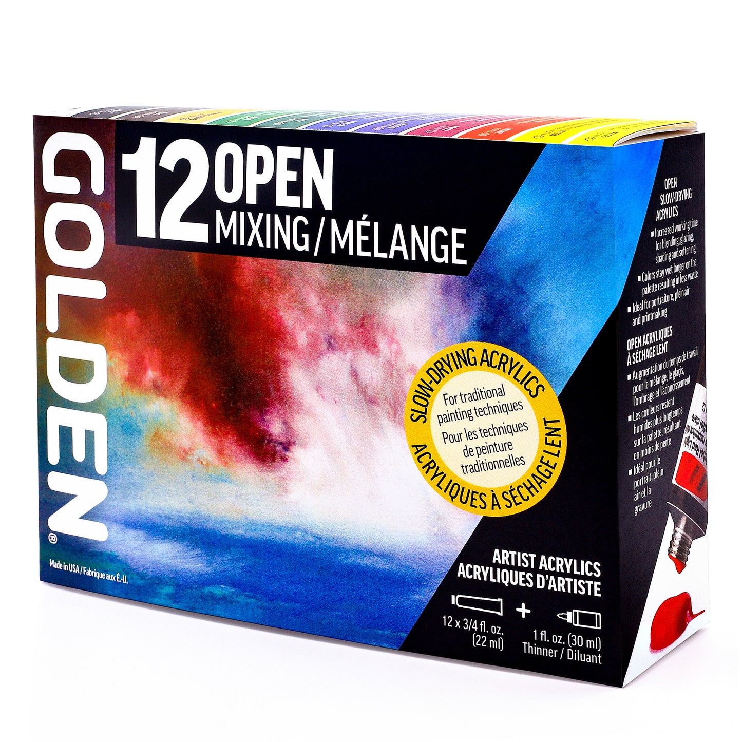 GOLDEN OPEN Acrylics Mixing Set of 12