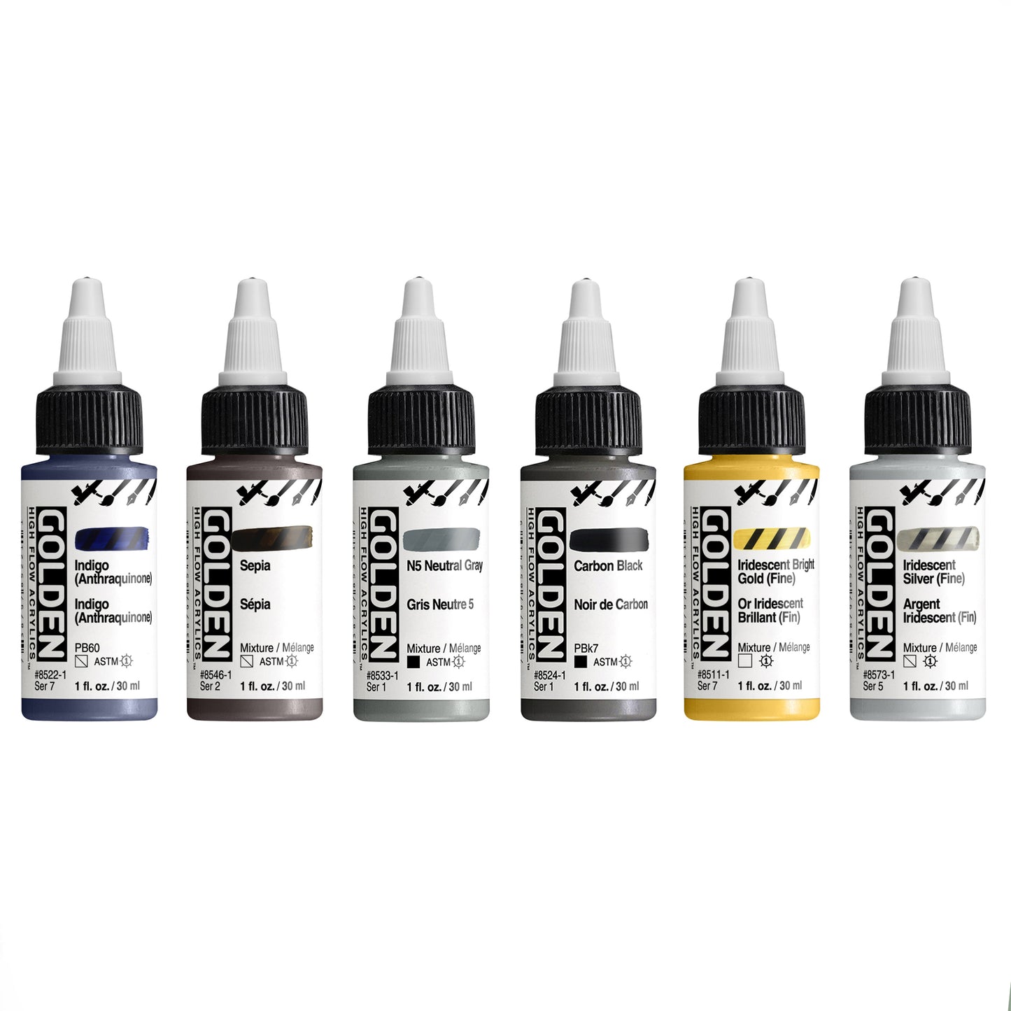 GOLDEN High Flow Acrylics Drawing & Lettering Set of 6