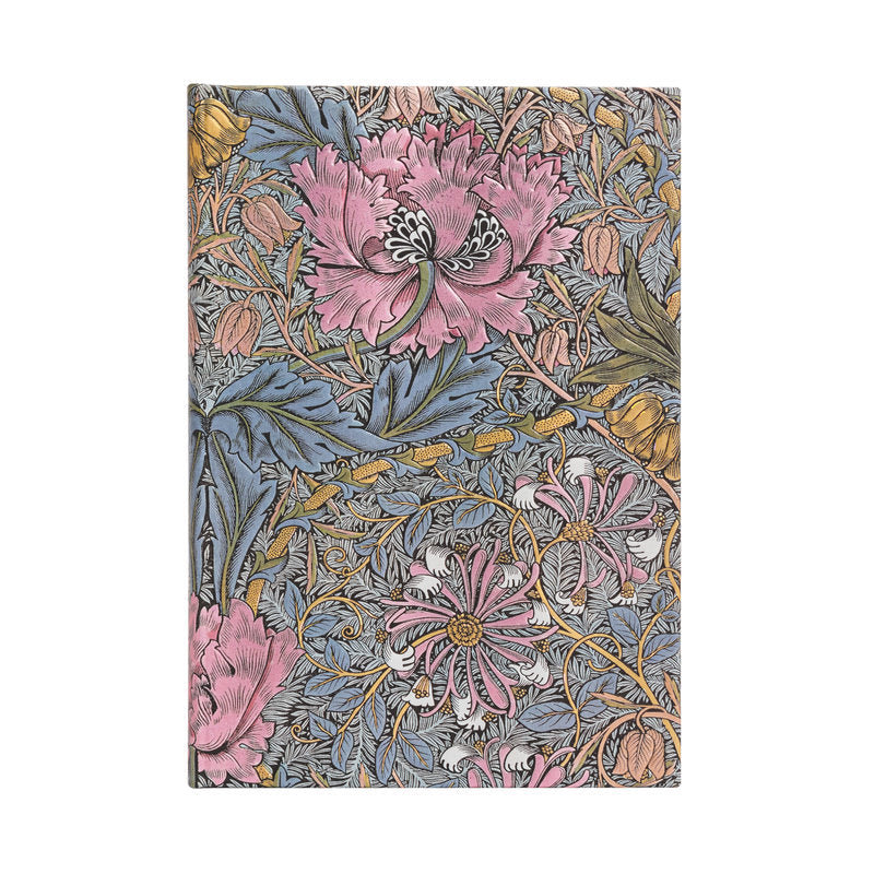 Paperblanks Midi Unlined Journal - Morris Pink Honeysuckle