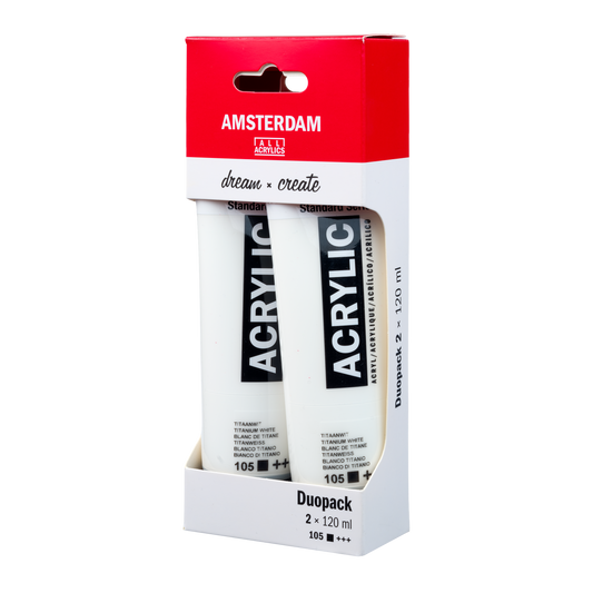 Amsterdam Acrylic Paint Titanium White Duo Pack