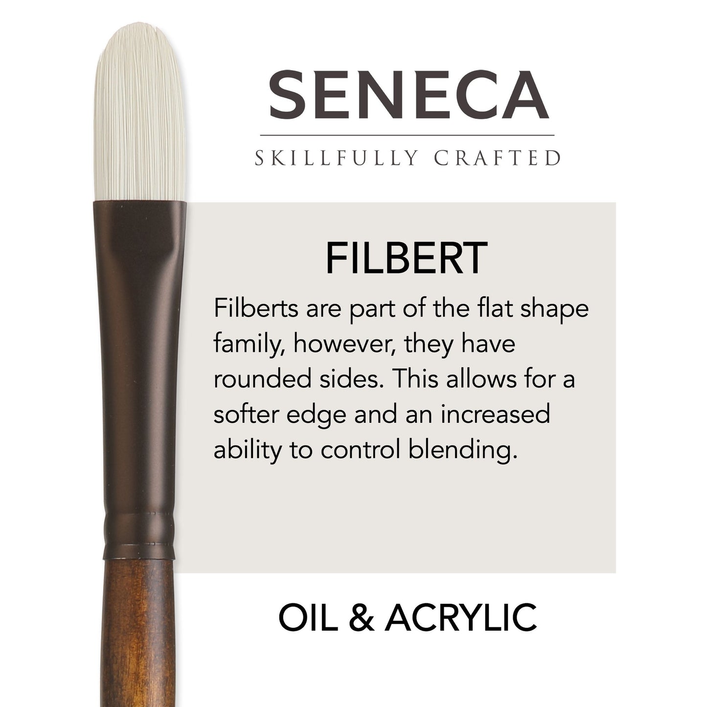 Willow Wolfe Seneca Oil & Acrylic Brushes - Filbert