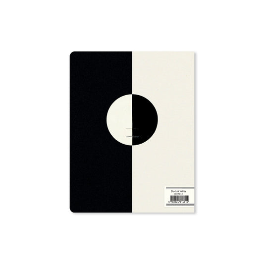 Alibabette lined journal, Black and White cover, back