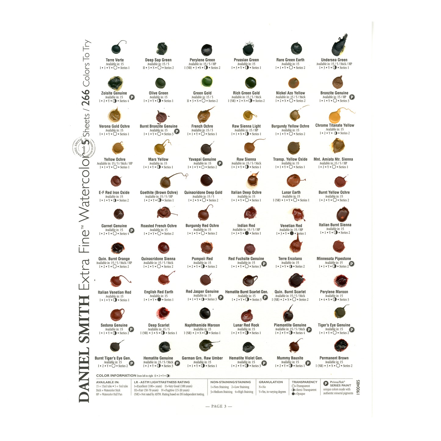 Daniel Smith Extra Fine Watercolor Dot Card - 266 Watercolour + 22 Gouache