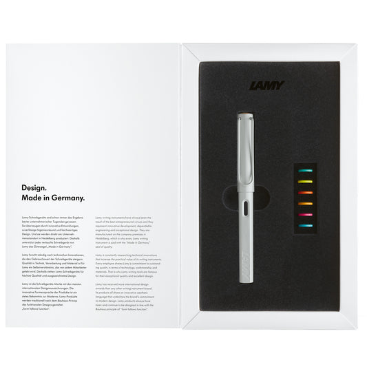 LAMY Safari All White with Multi-Coloured Rings