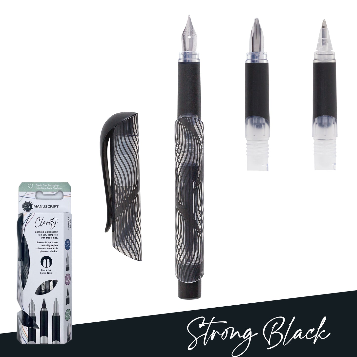 Manuscript Clarity 3 Nib Calligraphy Set - Black - While Qty's Last