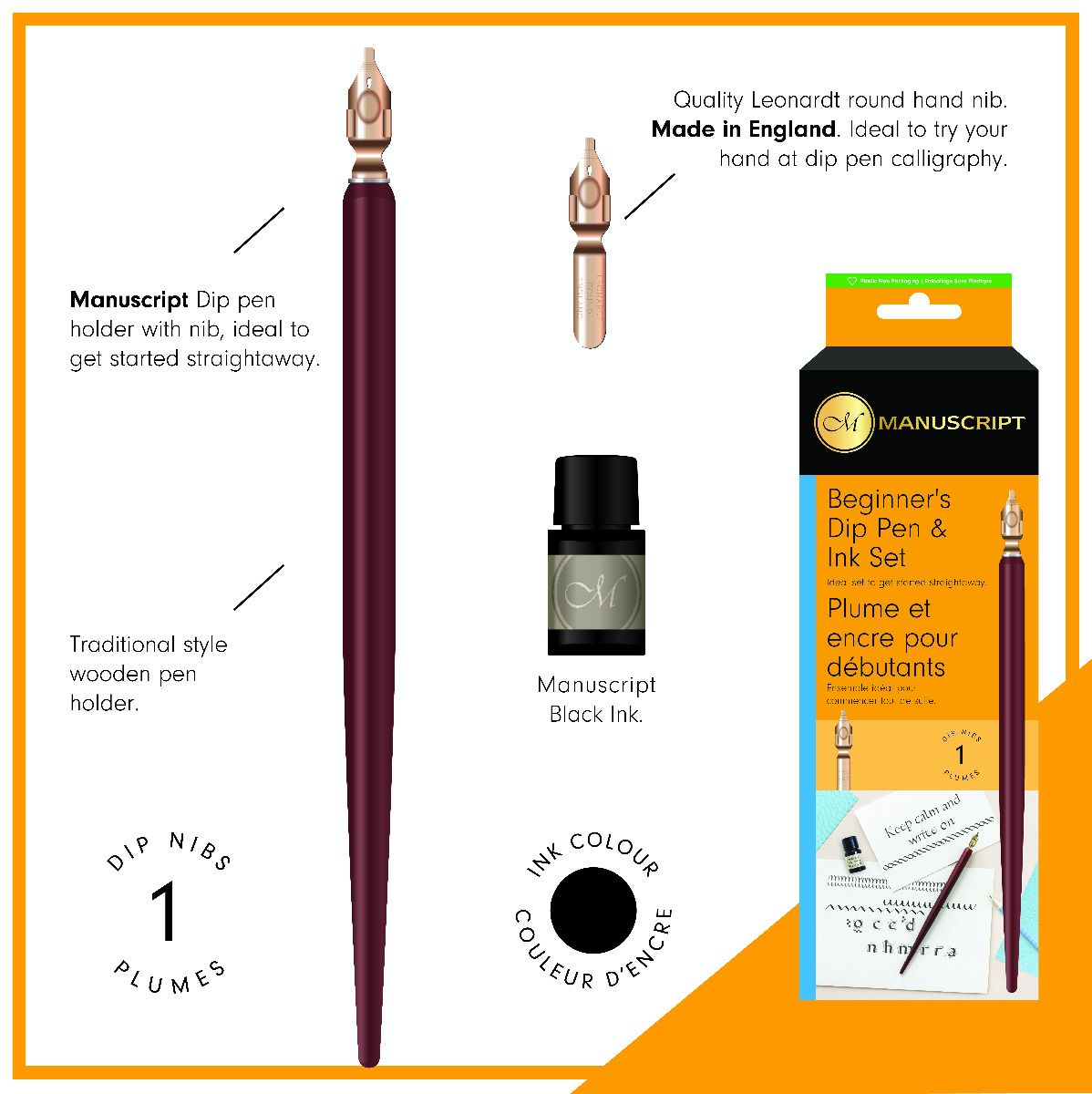 Manuscript Beginner's Dip Pen & Ink Set
