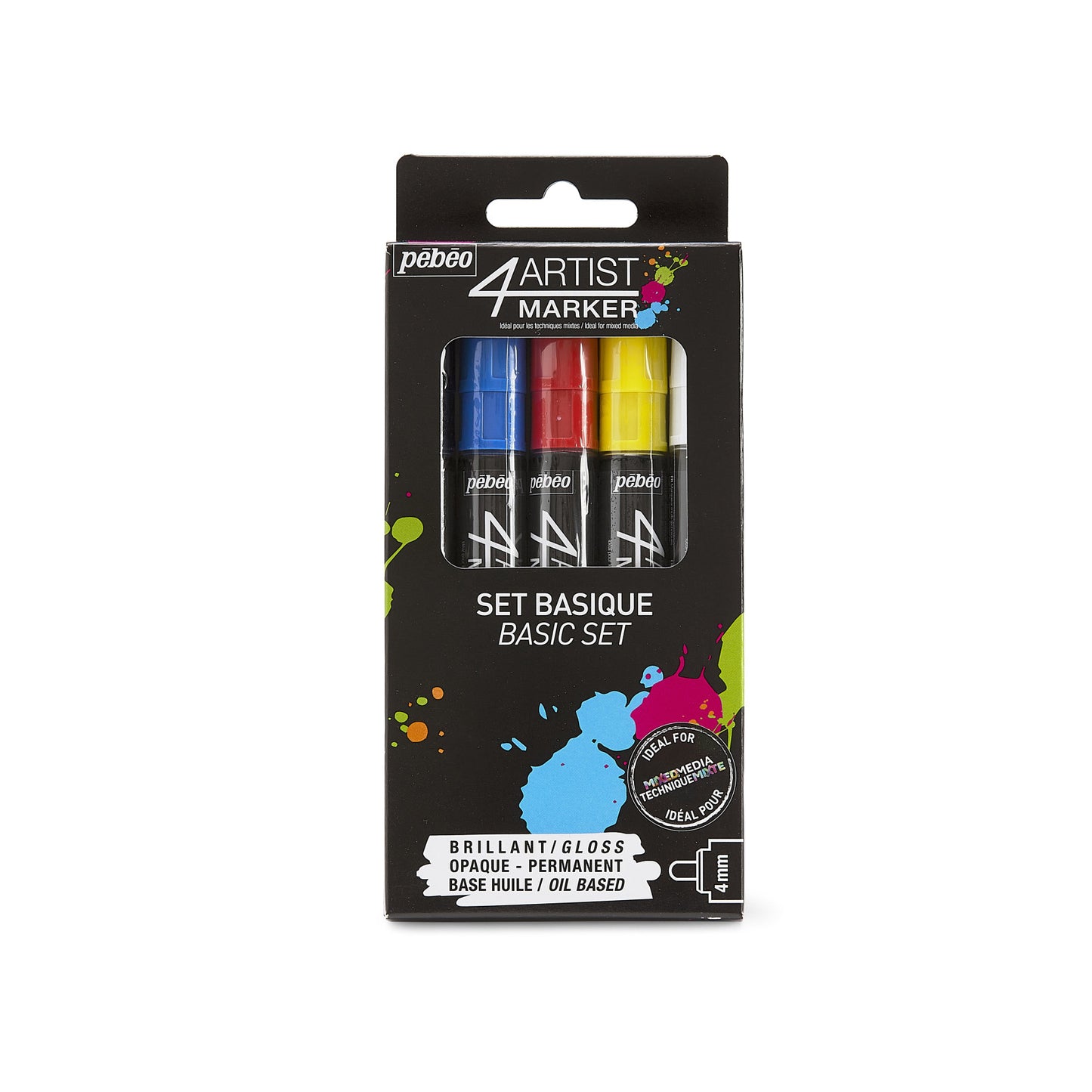 Pebeo 4Artist Round Marker 4mm - Basic Set of 5