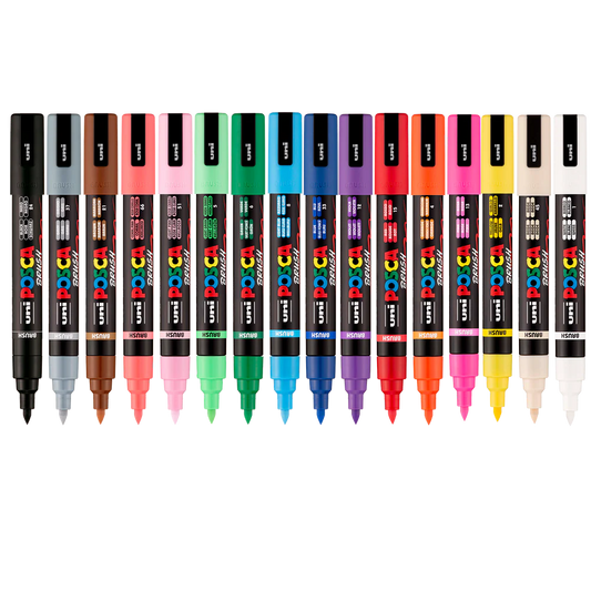 POSCA Acrylic Paint Marker PC-5BR Brush Set of 16