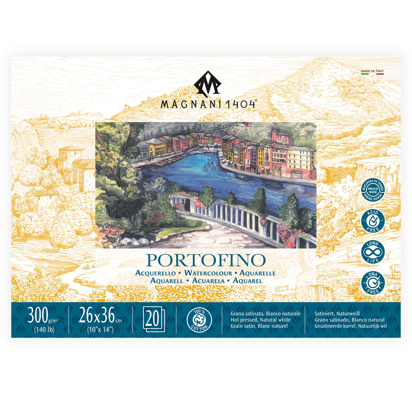 Magnani Portofino Watercolour Blocks Hot Pressed - 300gsm