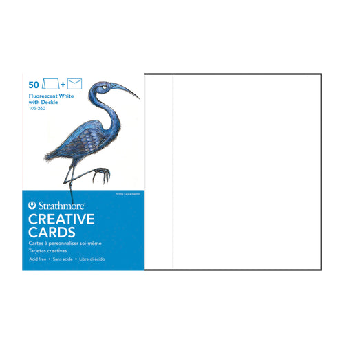 Strathmore Creative Cards - Fluorescent White with Deckle