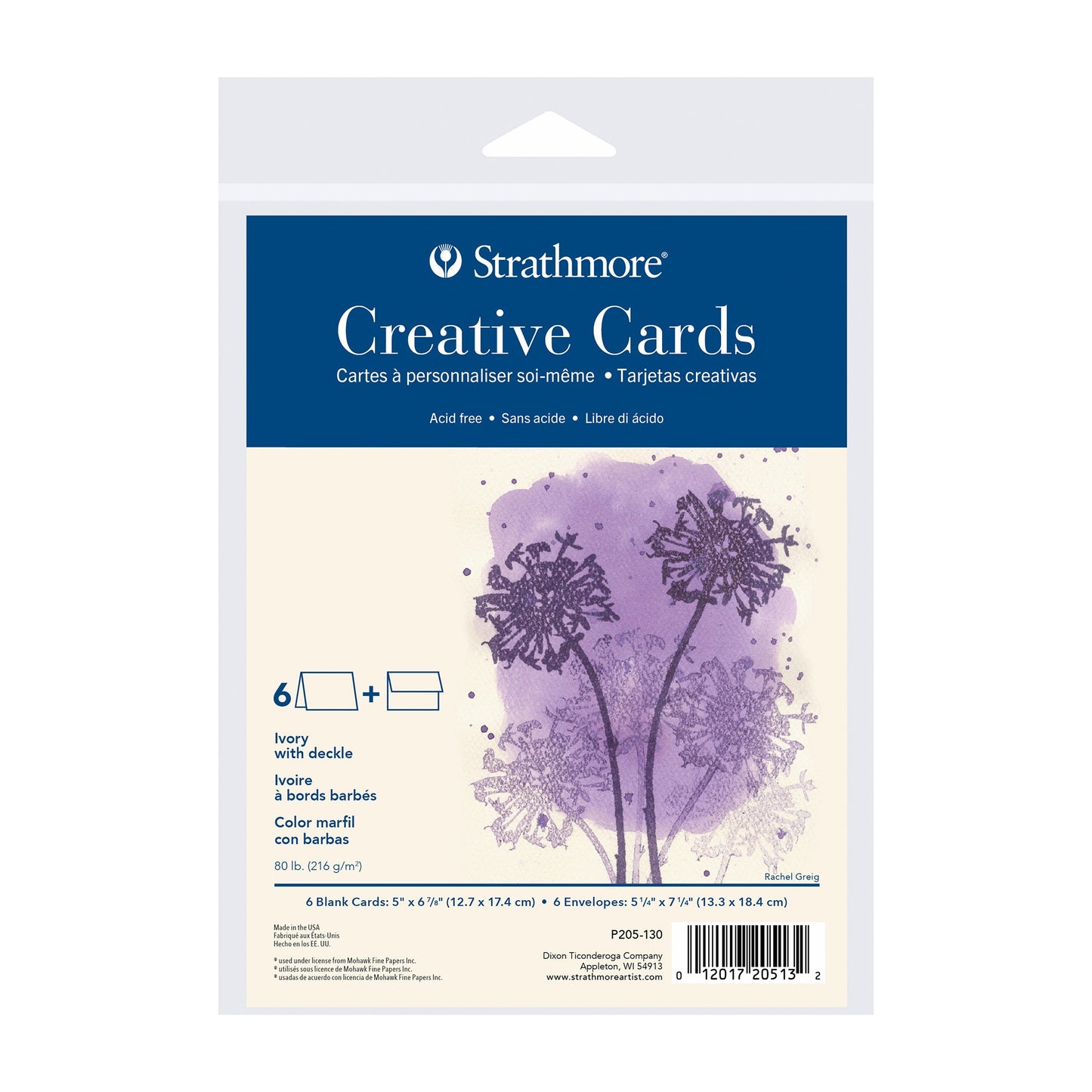 Strathmore Creative Cards Ivory with Deckle Pack of 6 - 5" x 6 7/8"
