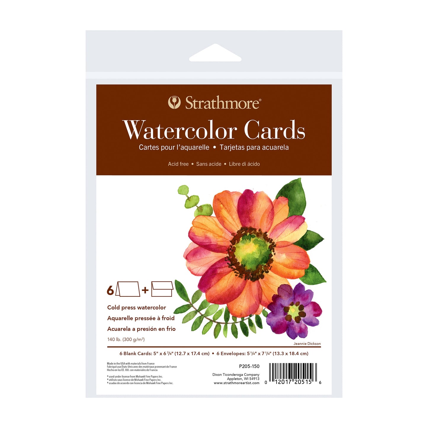 Strathmore Watercolor Cards Pack of 6 - 5" x 6 7/8"