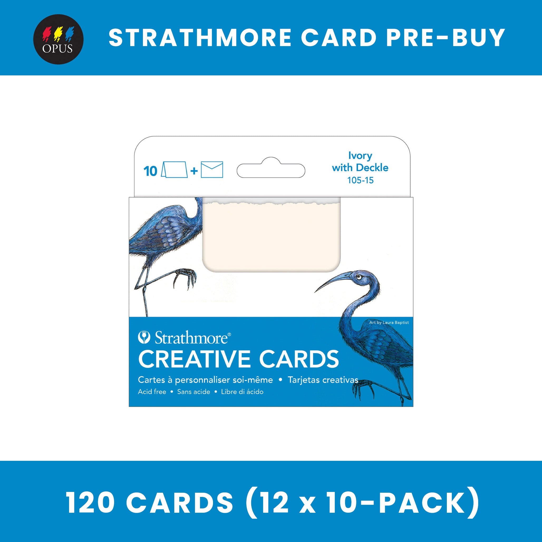 Strathmore Creative Cards Ivory White Announcement 3 1/2" x 4 7/8" 1