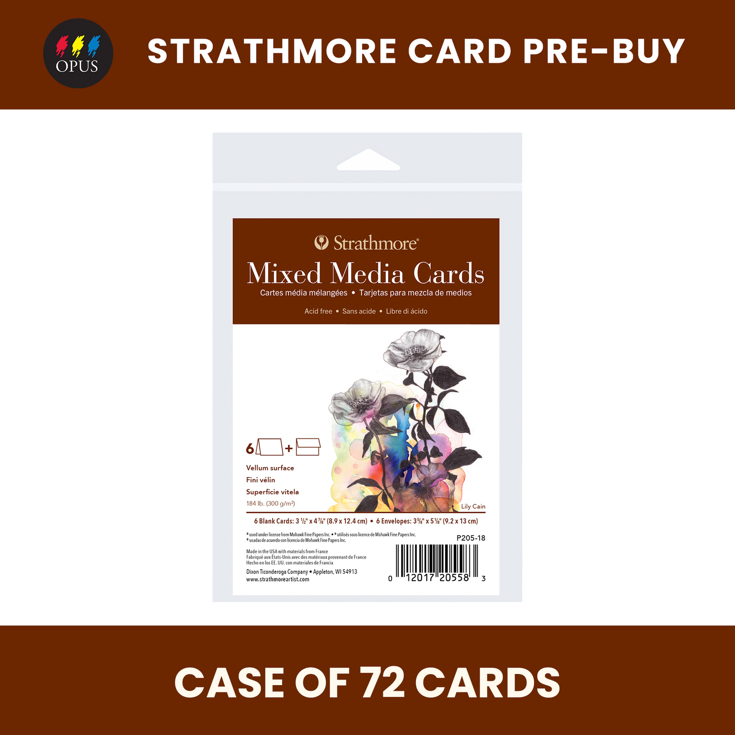 Strathmore Announcement Cards Mixed Media 3.5" X 4.7/8" - Case of 72 Cards (Pre-Buy)