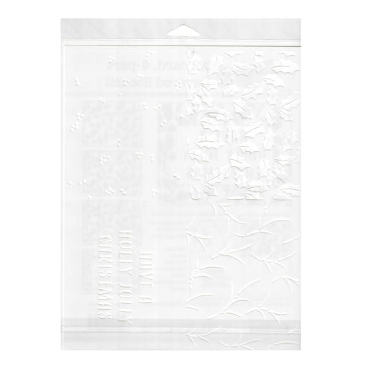 The Crafter's Workshop Stencil 8.5" x 11" - Layered Holly Background