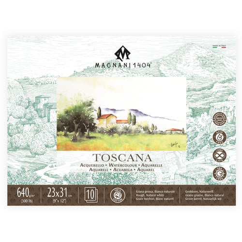 Magnani Toscana Watercolour Block Rough - 640gsm, 23 x 31 cm