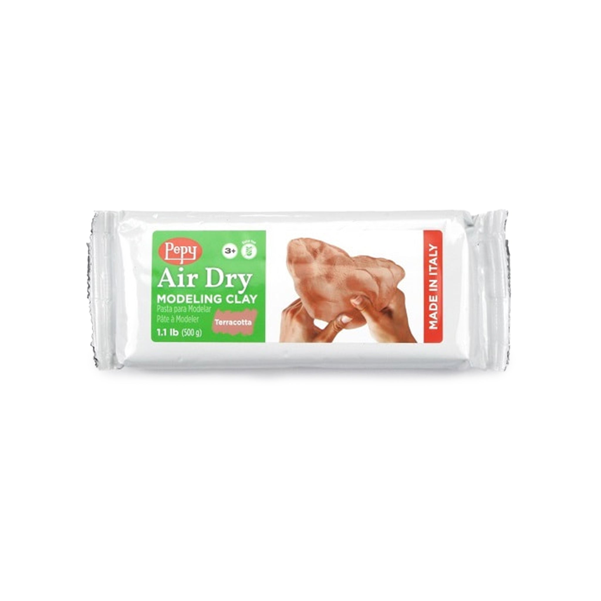 Pepy Premium European Air Dry Modeling Clay White 2.2 Lb Bar, Easy to Use  Air-hardening and Non-staining Clay for Classroom and Montessori 