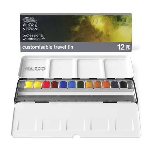Winsor & Newton Professional Watercolour Customizable Travel Tin Set of 12