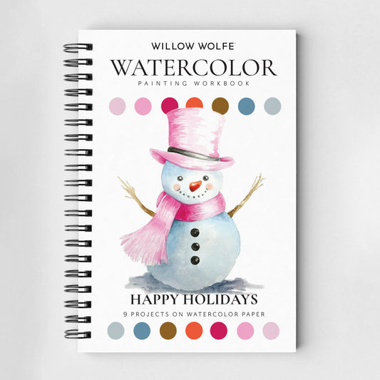 Willow Wolfe Watercolor Workbook - Happy Holidays