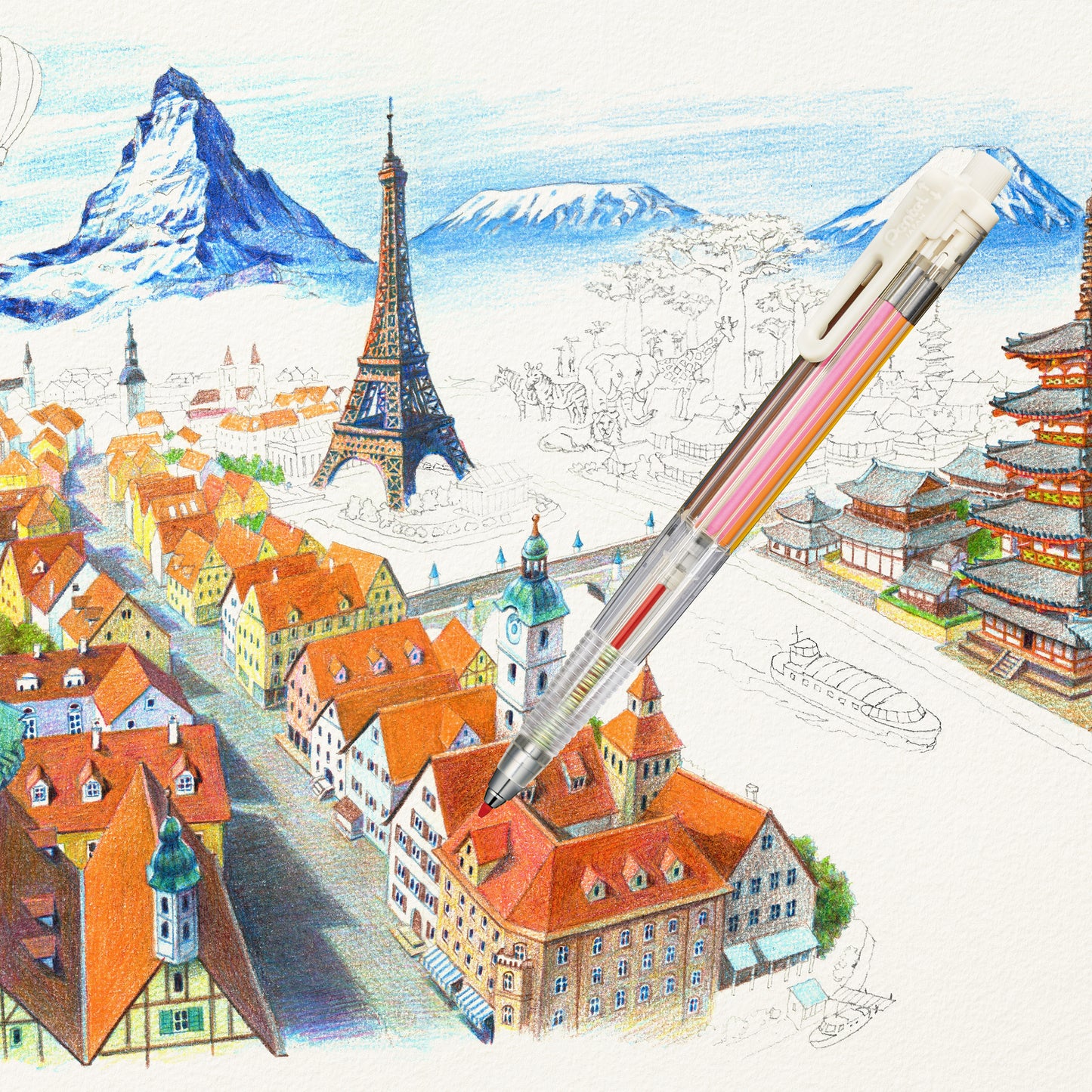 Pentel Art Multi 8 Colour Pencil