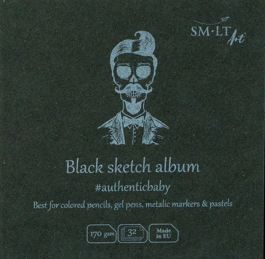 SM•LT #Authenticbaby Black Sketch Album – 3.5" x 3.5"