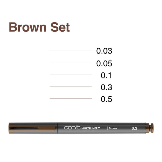 COPIC Multiliner+ Set of 5 Brown