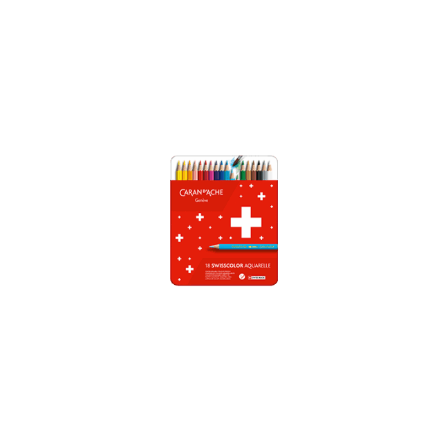 Swisscolor Watercolour Pencil Set of 18 - Metal tin