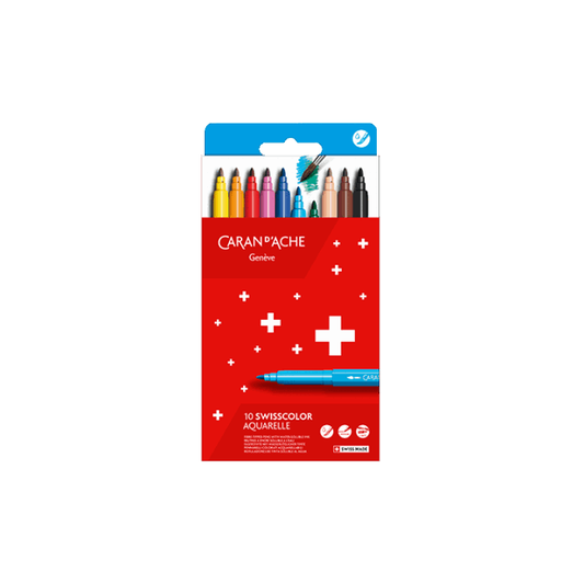 Swisscolor Fibre Pens Set of 10 - Standard Colours