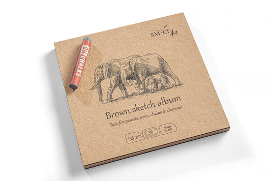 SM•LT Layflat Brown Sketch Album – 5.5" x 5.5"