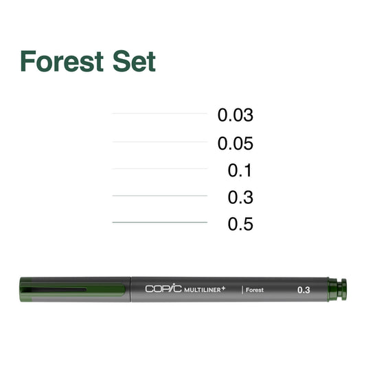 COPIC Multiliner+ Set of 5 Forest