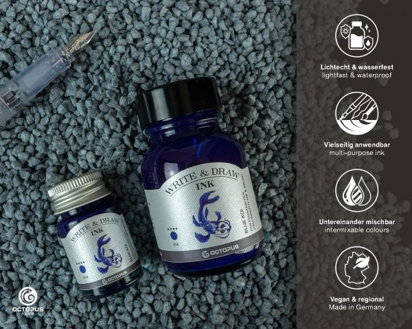 Octopus Write and Draw Ink Blue Koi 50ml