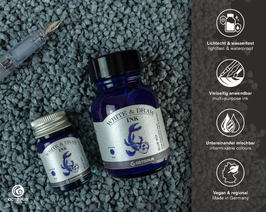 Octopus Write and Draw Ink Blue Koi 50ml