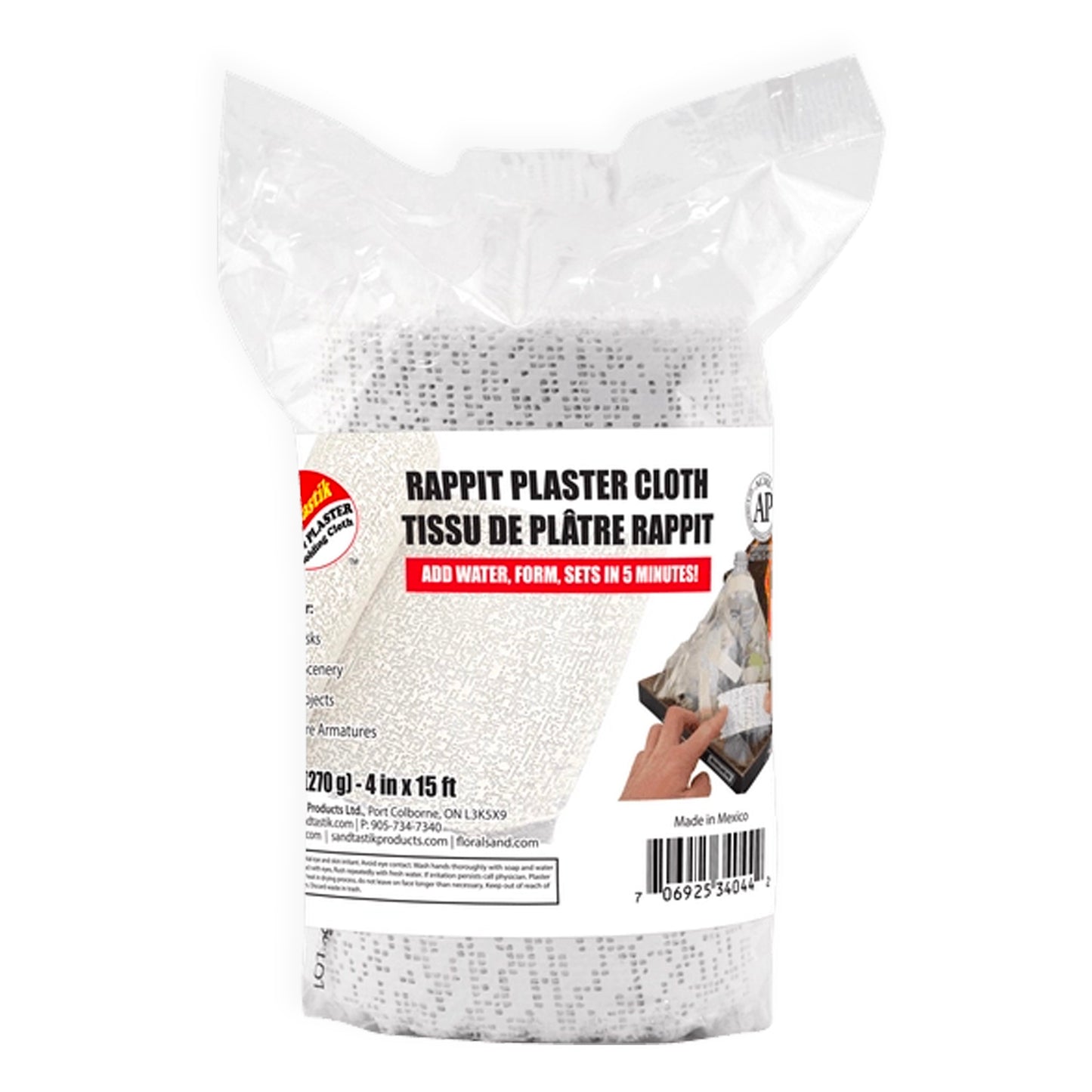 Sandtastik Rappit Plaster Wrap Cloth - 4" x 15' Roll