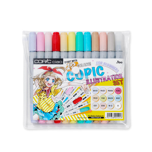 COPIC Ciao 12 Piece Illustration Bundle