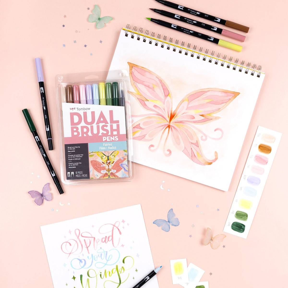 Tombow Dual Brush Pen Set of 10 - Fairies