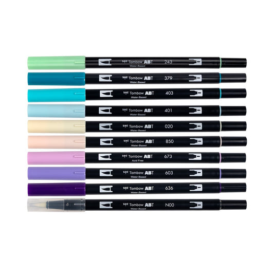 Tombow Dual Brush Pen Set of 10 - Mermaids