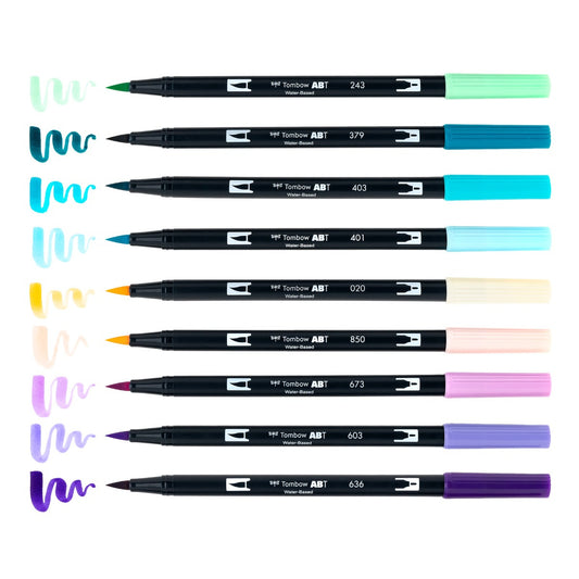 Tombow Dual Brush Pen Set of 10 - Mermaids